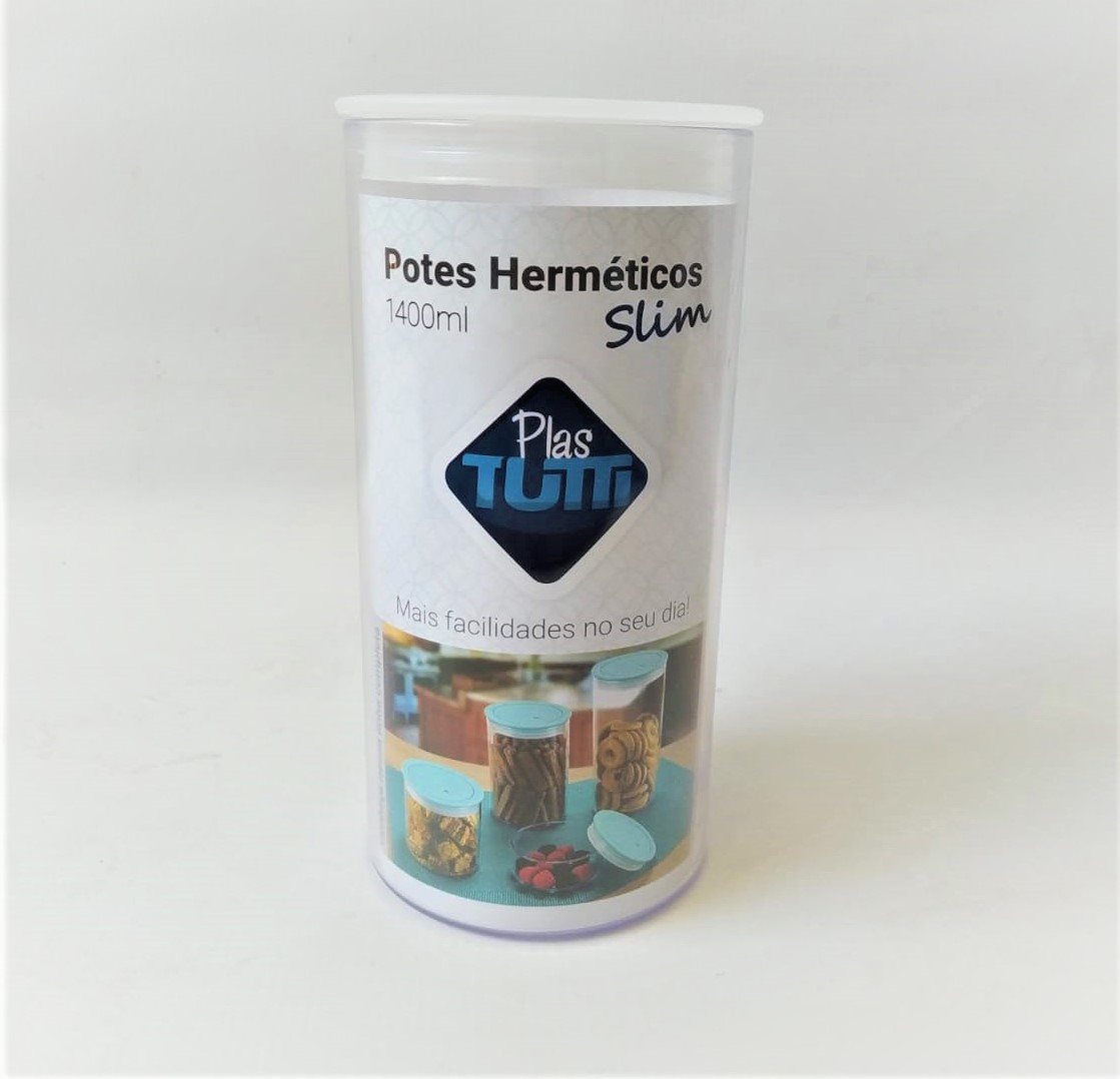 Pote Hermetico Transparente Slim 1400ml - 0508 Plastutti