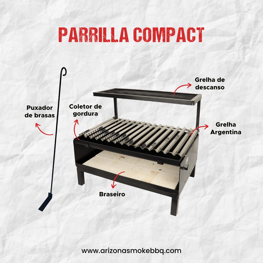 Parrilla Compact com Grelha Argentina - Arizona Smoke &amp; BBQ