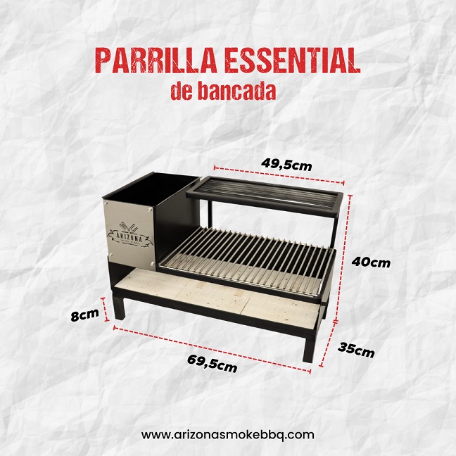 Parrilla Essential de Bancada com Grelha Uruguaia - Arizona Smoke &amp; BBQ