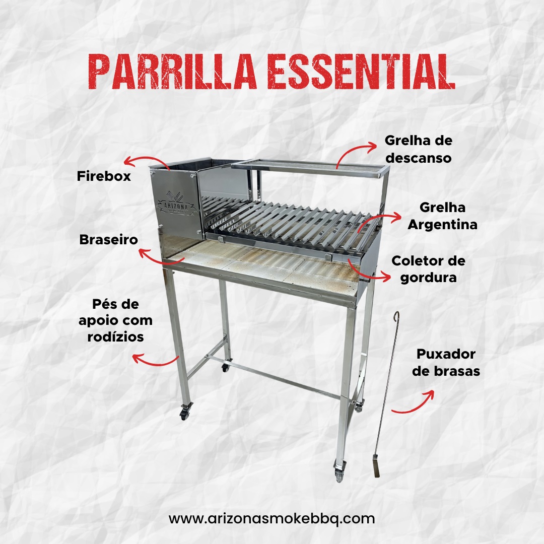 Parrilla Essential Grelha Argentina | Total Inox - Arizona Smoke &amp; BBQ