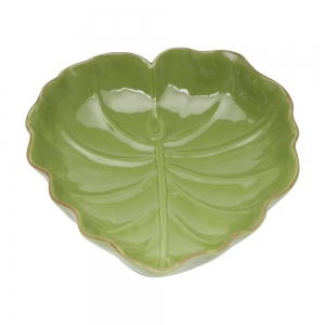 Folha Travessa Ceramica Verde Banana Leaf 23 x 22 x 6 cms