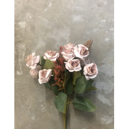 Buquê de Rosas - Branco Envelhecido de 33cm