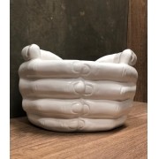 Cachepot Hands Ceramica Branco 24x20,5x15,5cm