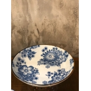 Prato de Porcelana Flor Azul 18x4,0cm