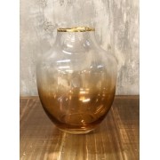 Vaso de Vidro Sodo Ombre Dourado 12x15cm