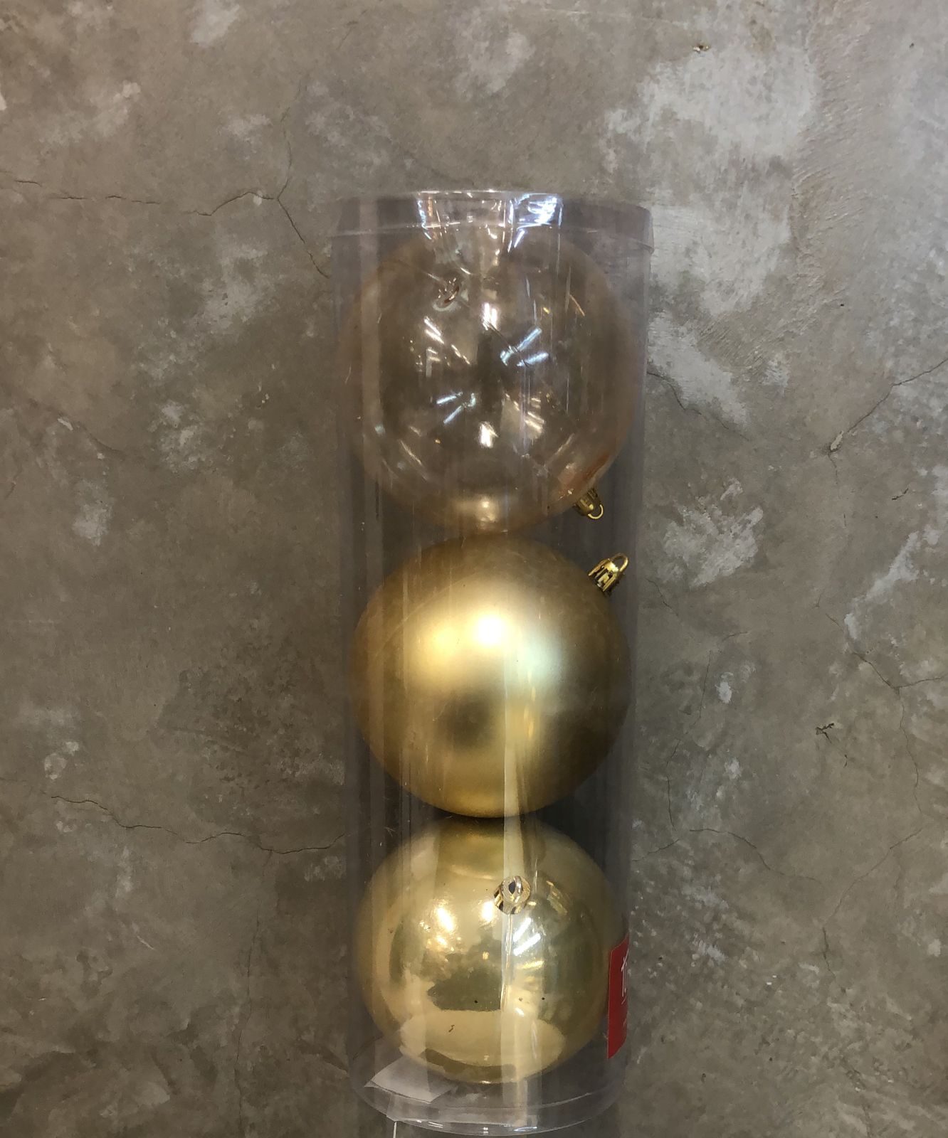 Bola Decorativa Dourada Mista10cm com 3 Unidades
