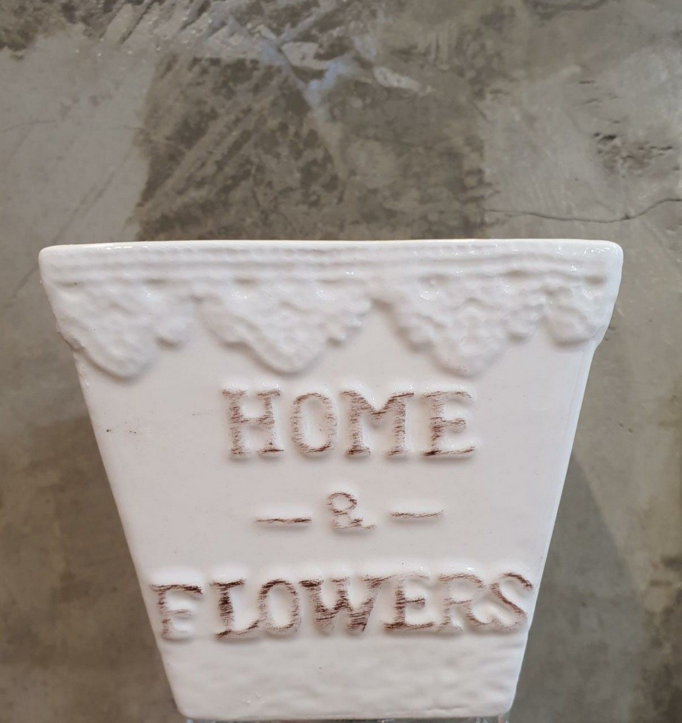 Vaso Cachepot de Cerâmica Cônico Home&Flowers 10x9,85x6,5cm