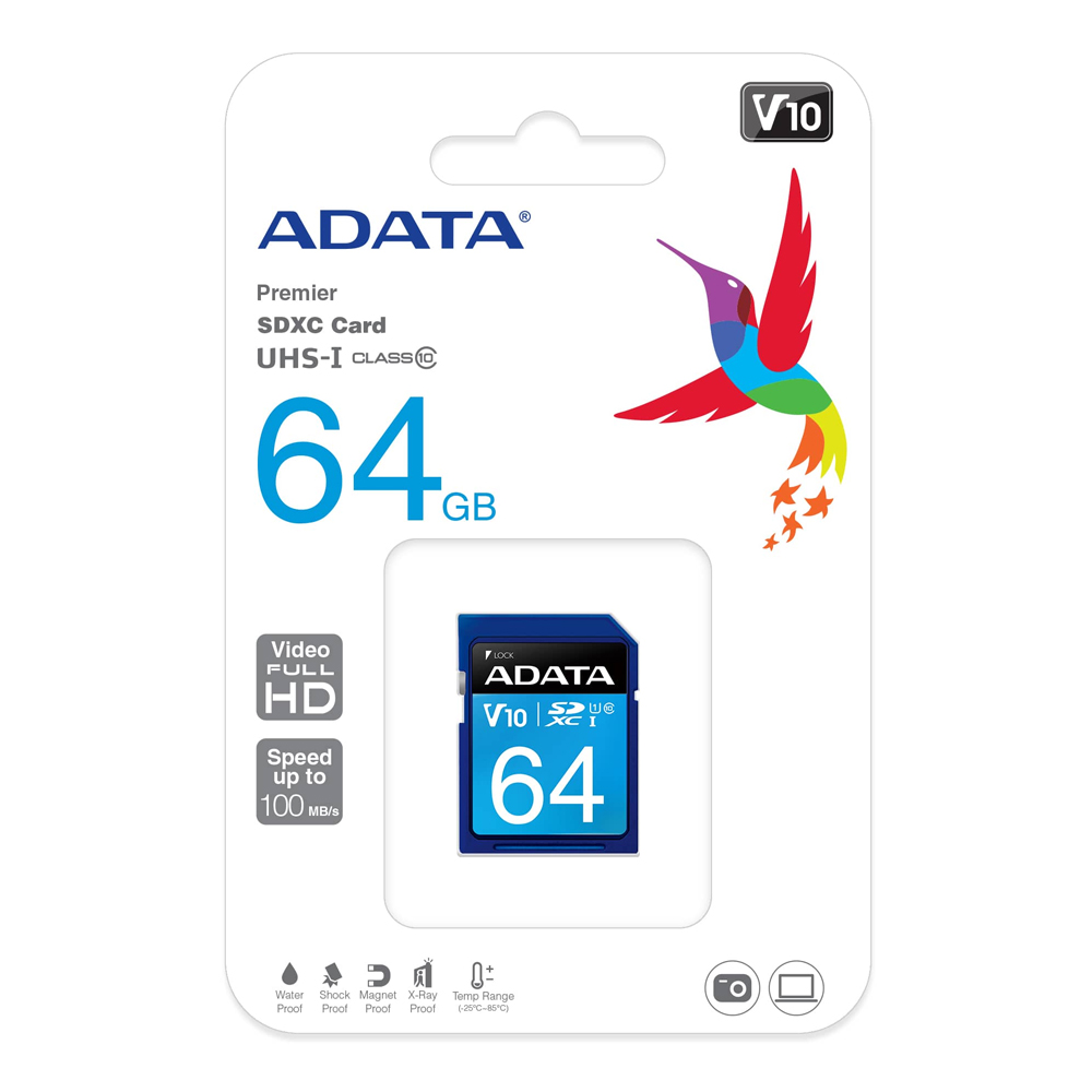 Cartao de Memoria 64GB SD Class 10 PN# ASDX64GUICL10-R A-Data