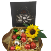 Caixa de Madeira Flor de Lotus Chocolates Gourmet Presente