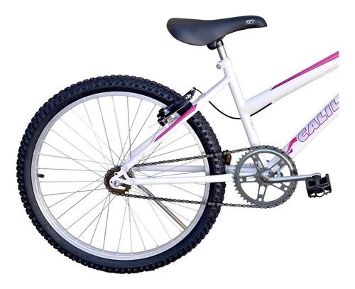 Bicicleta Infantil Aro 24 Calil Feminina C/ Cesto - Branco
