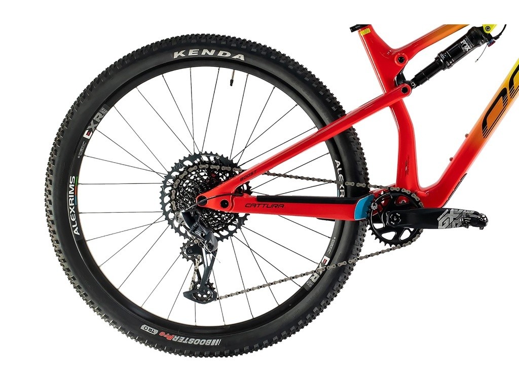 Bicicleta MTB Oggi Full Cattura Pro T-20 GX 2021 -  Amarelo / Vermelho