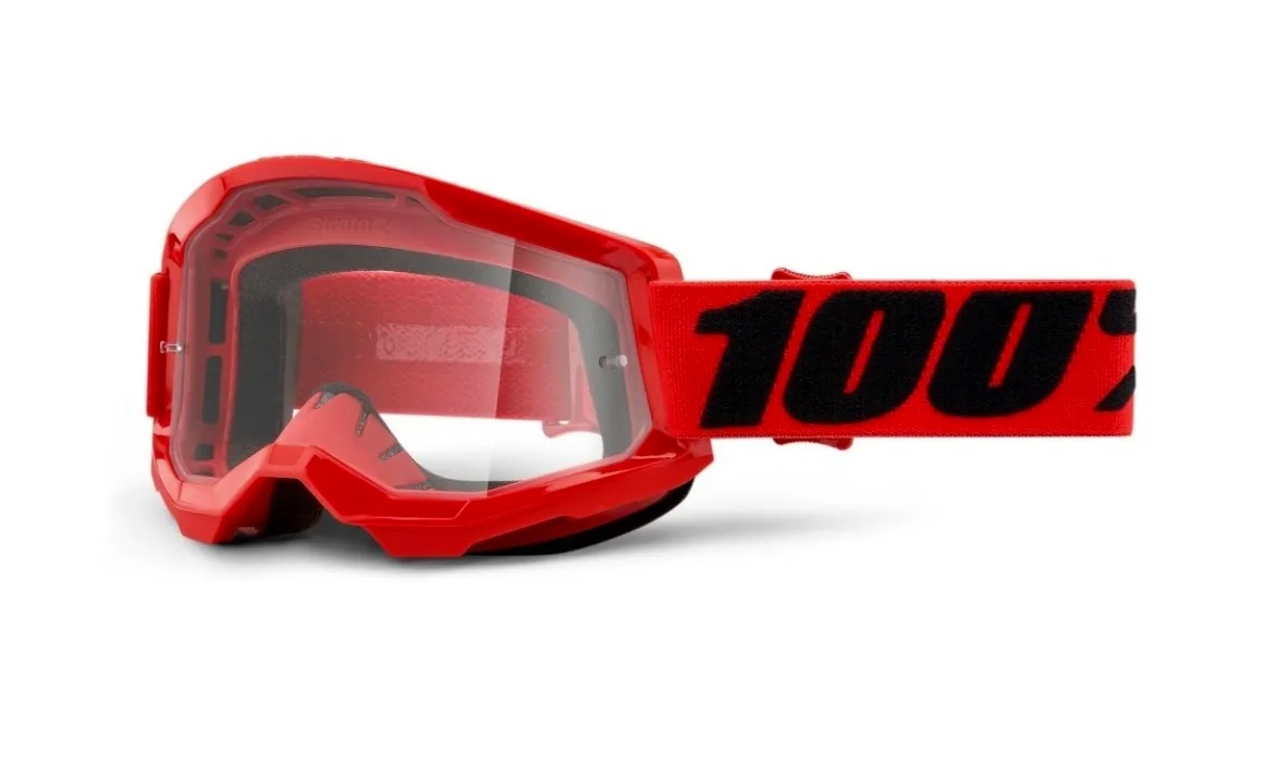 Óculos 100% Strata2 Red Off Road Motocross Enduro