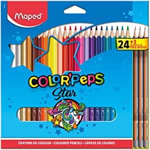 Lápis de Cor, Maped, Color Peps, 24 Cores + 3 Grafite