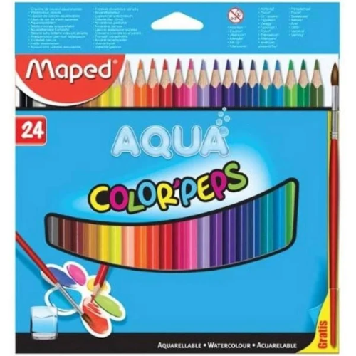 Lápis De Cor Marca Maped Aqua Color'peps C 24 Cores