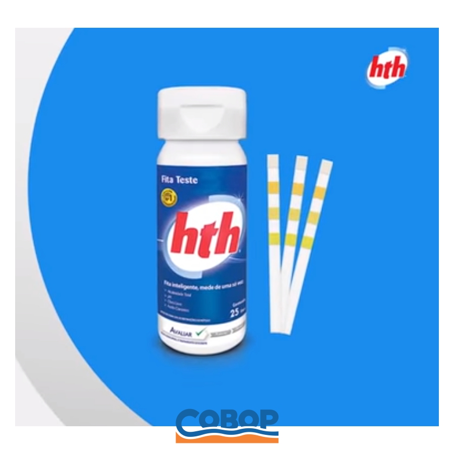 Fita Teste HTH - 4 funções - pH / Cloro / Alcalinidade - 25 fitas