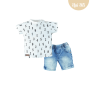 Conj. infantil T-Shirt Meia Malha/Jeans Numbers Boy