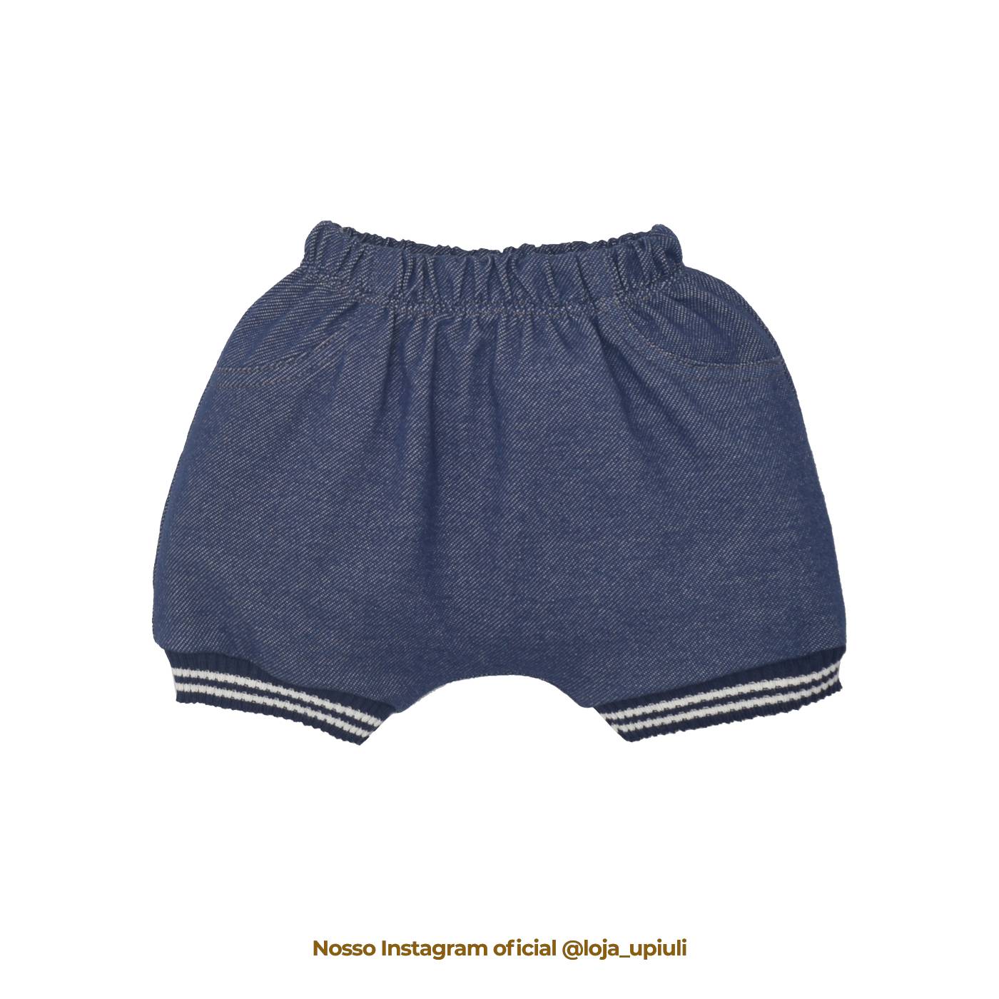 Kit De Bebê Shorts 2 Peças Sport Fleece/Malha Jeans Rogerio