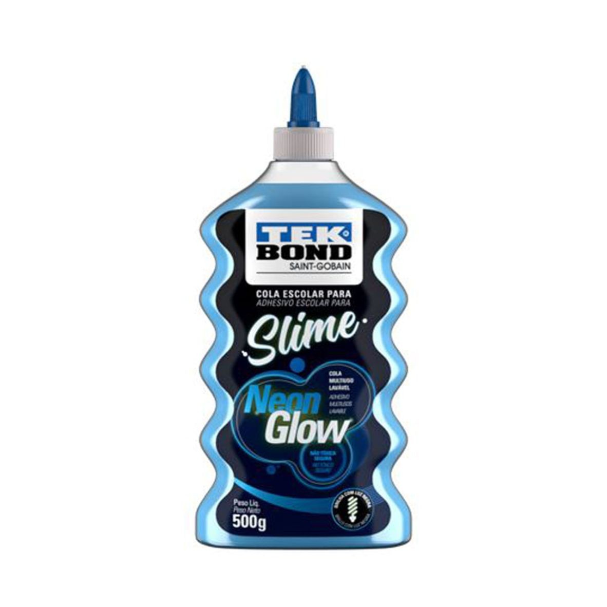 Cola para Slime Neon Azul 500 g - Tek Bond - Foto 0