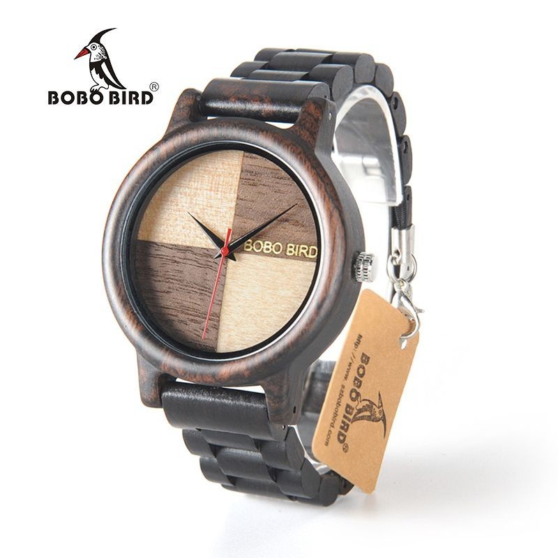 Relógio de Madeira Diospyros - Bobo Bird