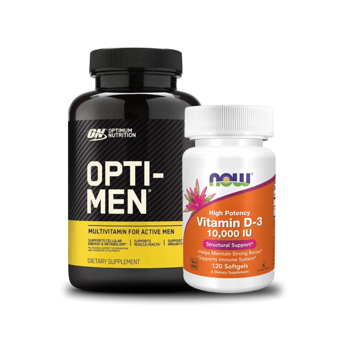 Combo Imunidade Para Homens Optimen 90 Tabs + Vitamina D3 10mil UI 120 Caps Now Foods