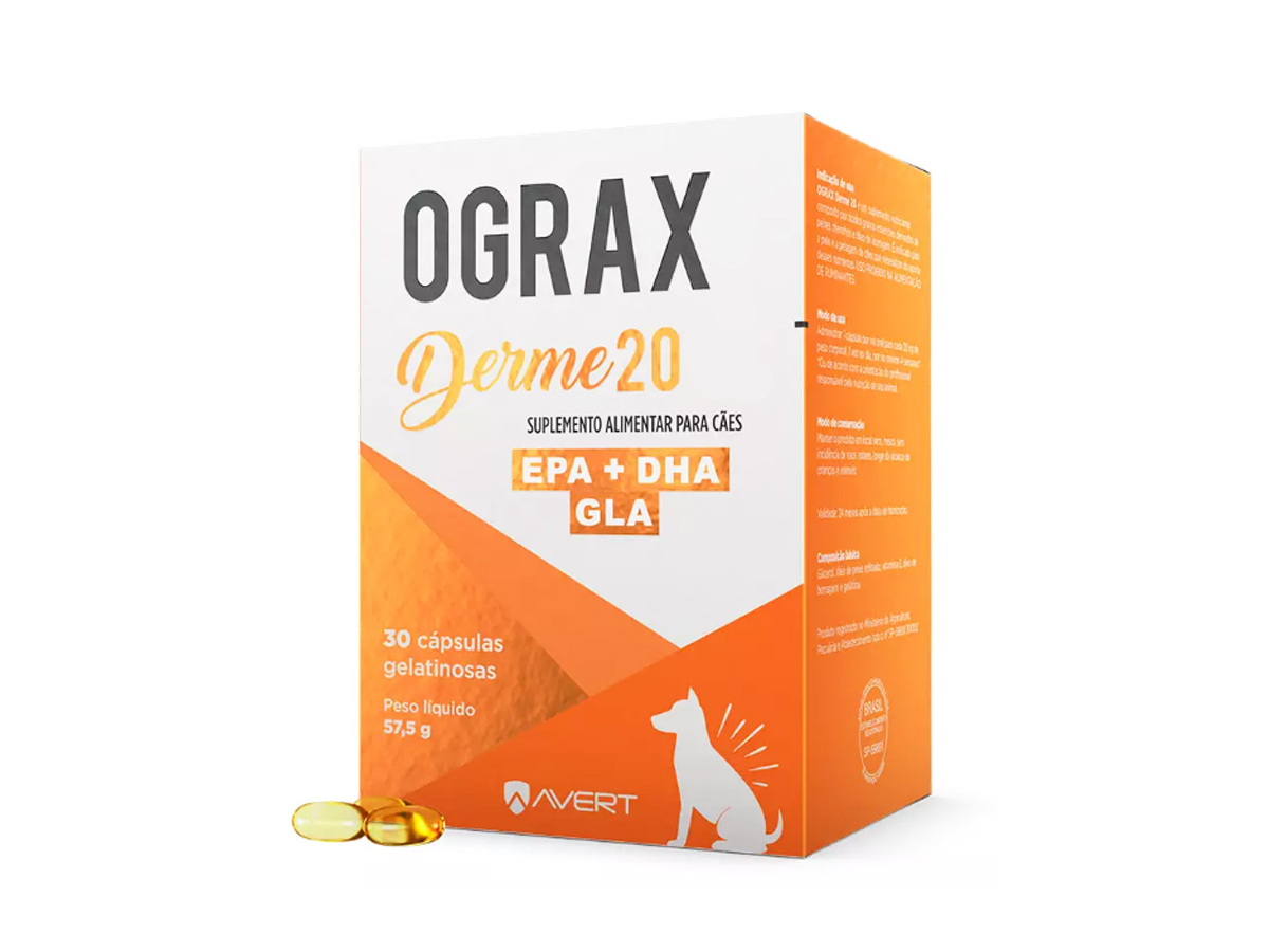 Suplemento Vitamínico Para Cães Ograx Derme 20 Avert