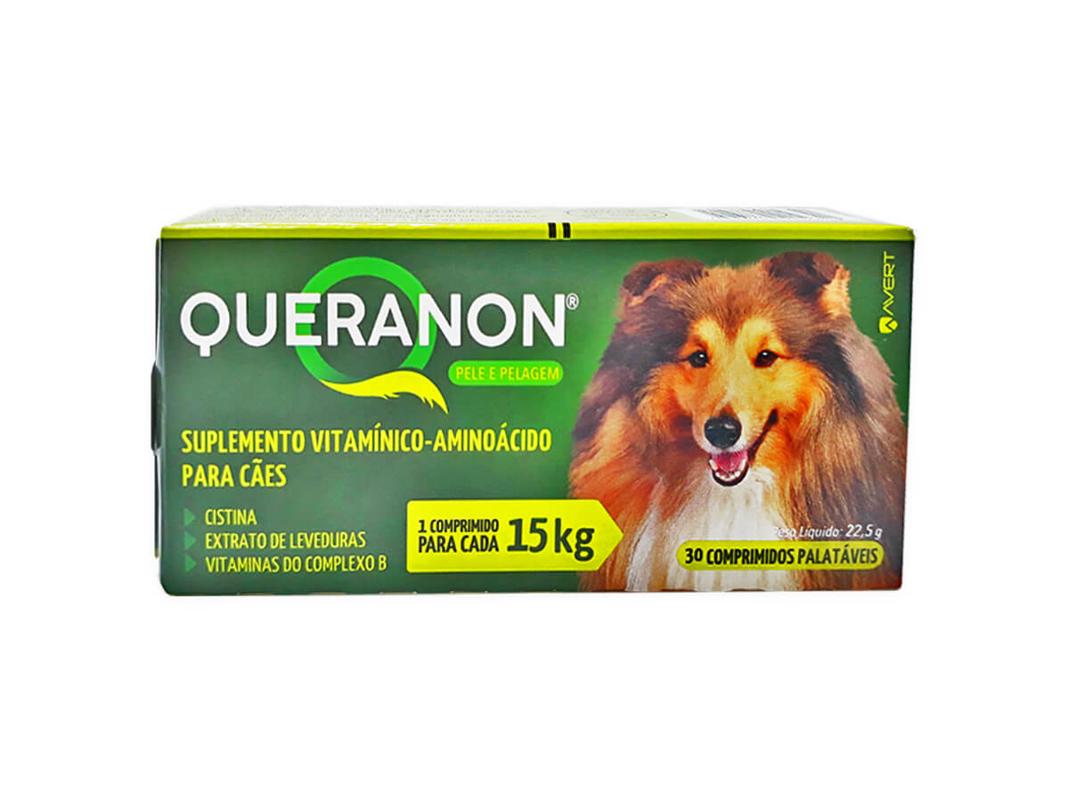 Suplemento Vitamínico Queranon Avert Para Cães de 15 Kg 30 Comprimidos