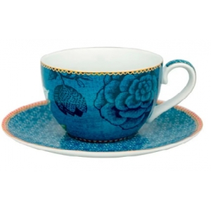 Conj café e chá - azul floral >> Conj café e chá - azul floral 51004041