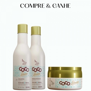 Kit Home Care - Coco Boom Shampoo e Condicionador 300ml - Ganhe 1 Máscara 400g - Zap Cosméticos