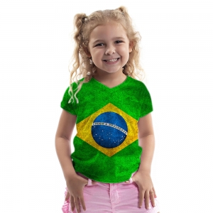 Baby Look Florata Infantil Brasil Arabescos