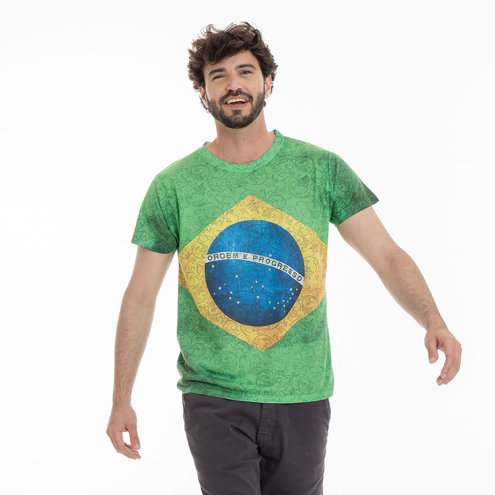 Camiseta Básica Adulto Brasil Arabescos #1