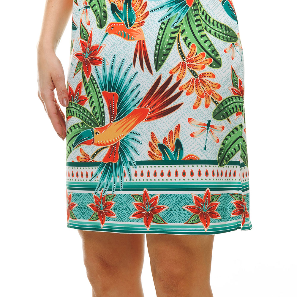 Vestido Atena Verão Aves Color com Fundo Textura #4