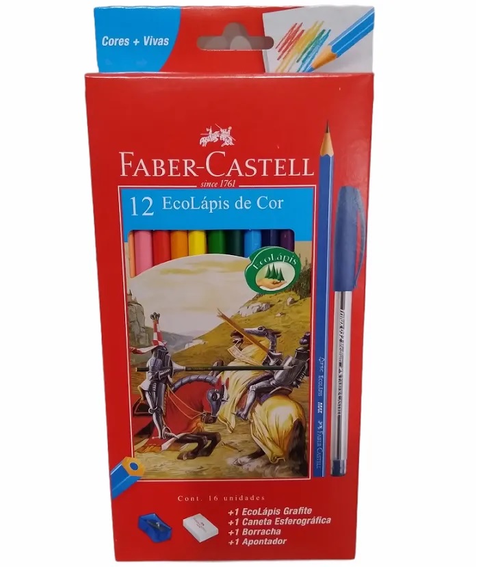 Lápis de Cor FABER CASTELL EcoLápis 12 Cores + 4 Itens