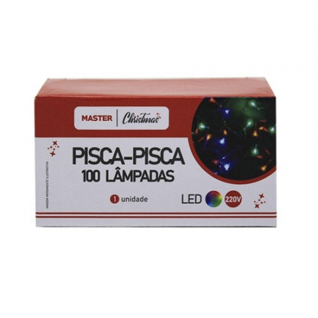 PISCA-PISCA 100 LAMPADAS LED COLOR FIO TRANSP 8F 127V QG009M1001 IMPORTADO
