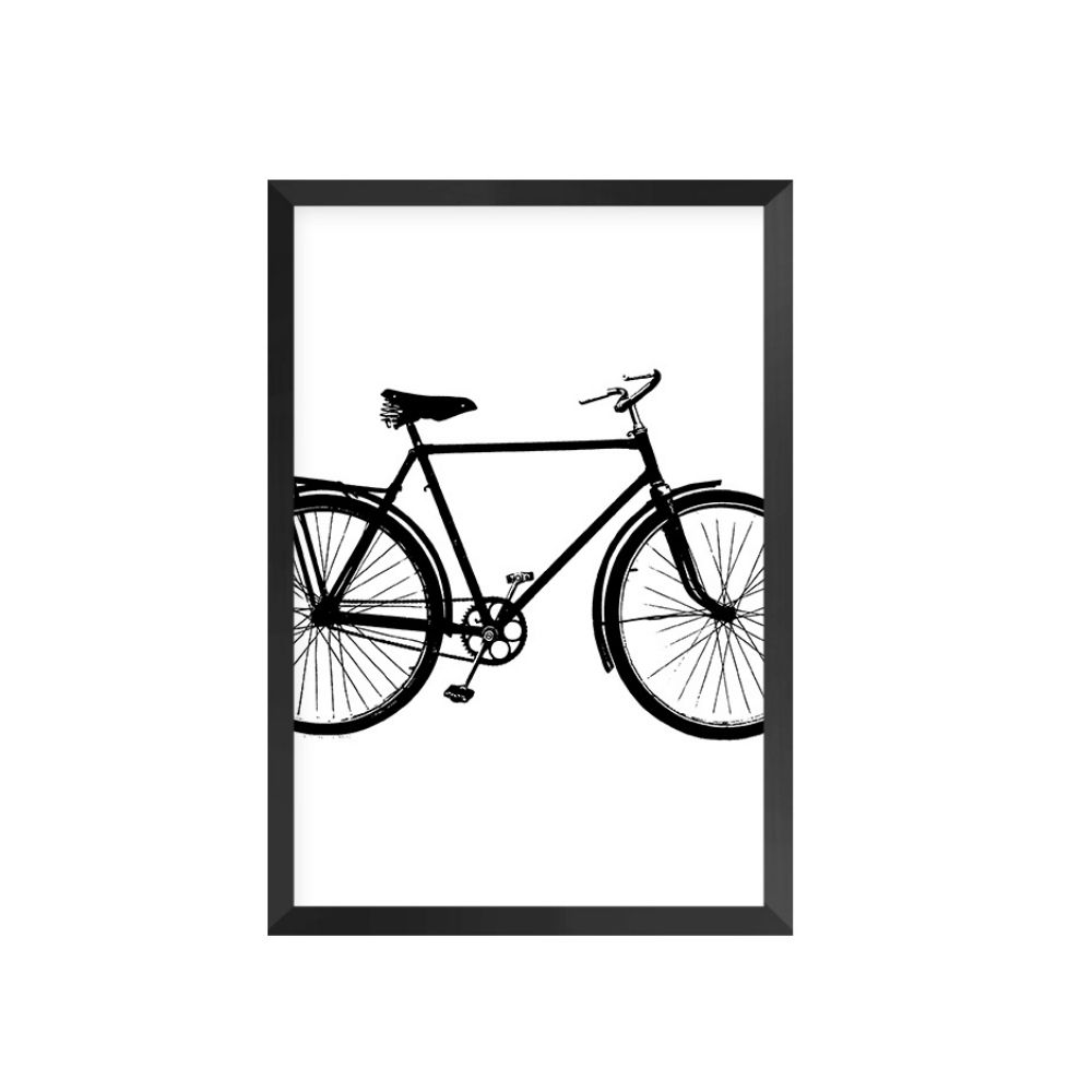 Quadro Decorativo para Sala 30x40cm Bicicleta Clássico Moldura Preta - Hugart