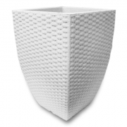 Vaso Plástico Rattan Cimento Queimado 36cm Japi