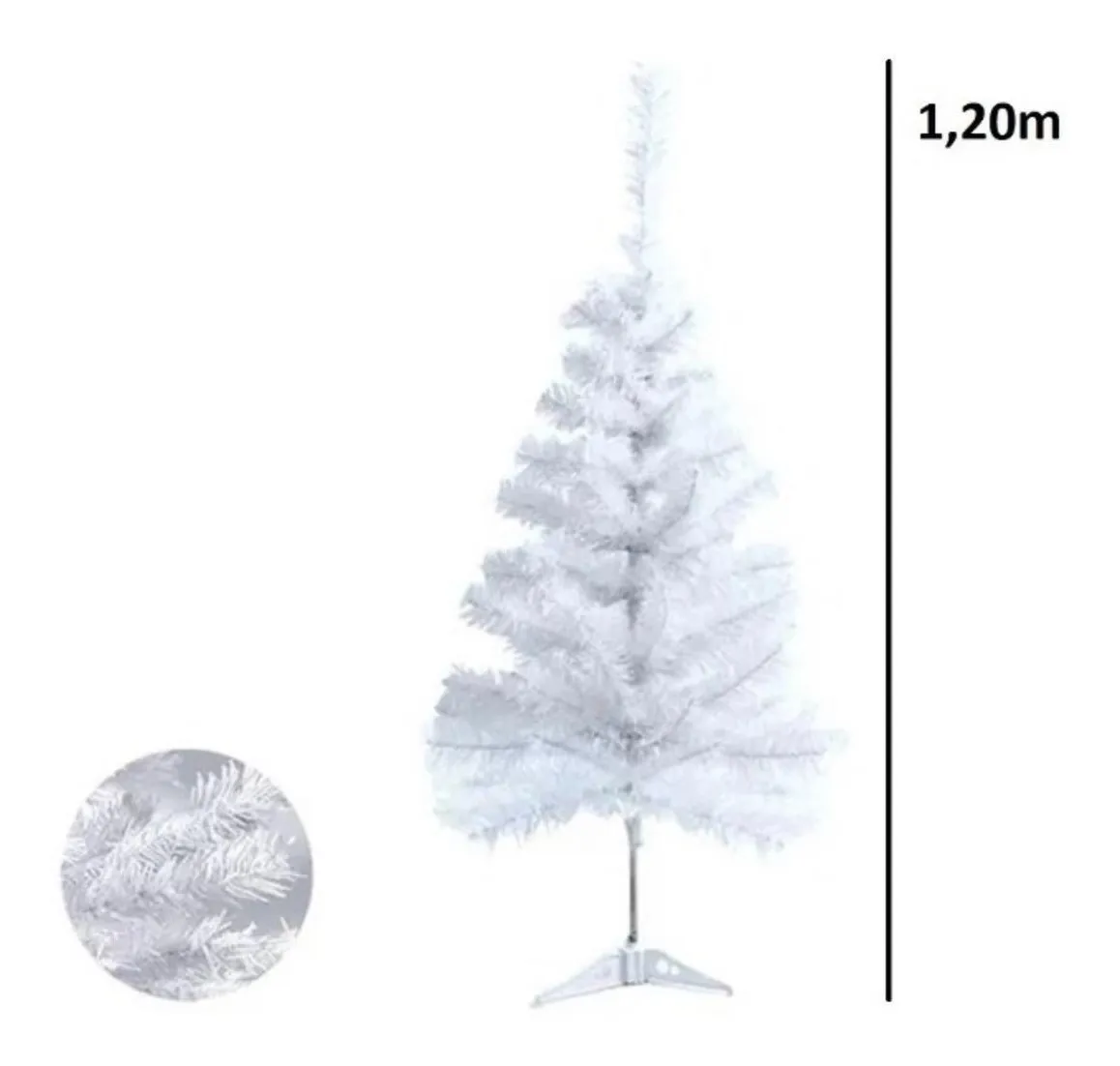 Árvore De Natal Pinheiro Canadense Branca 1,20m 144 Galhos Chibrali