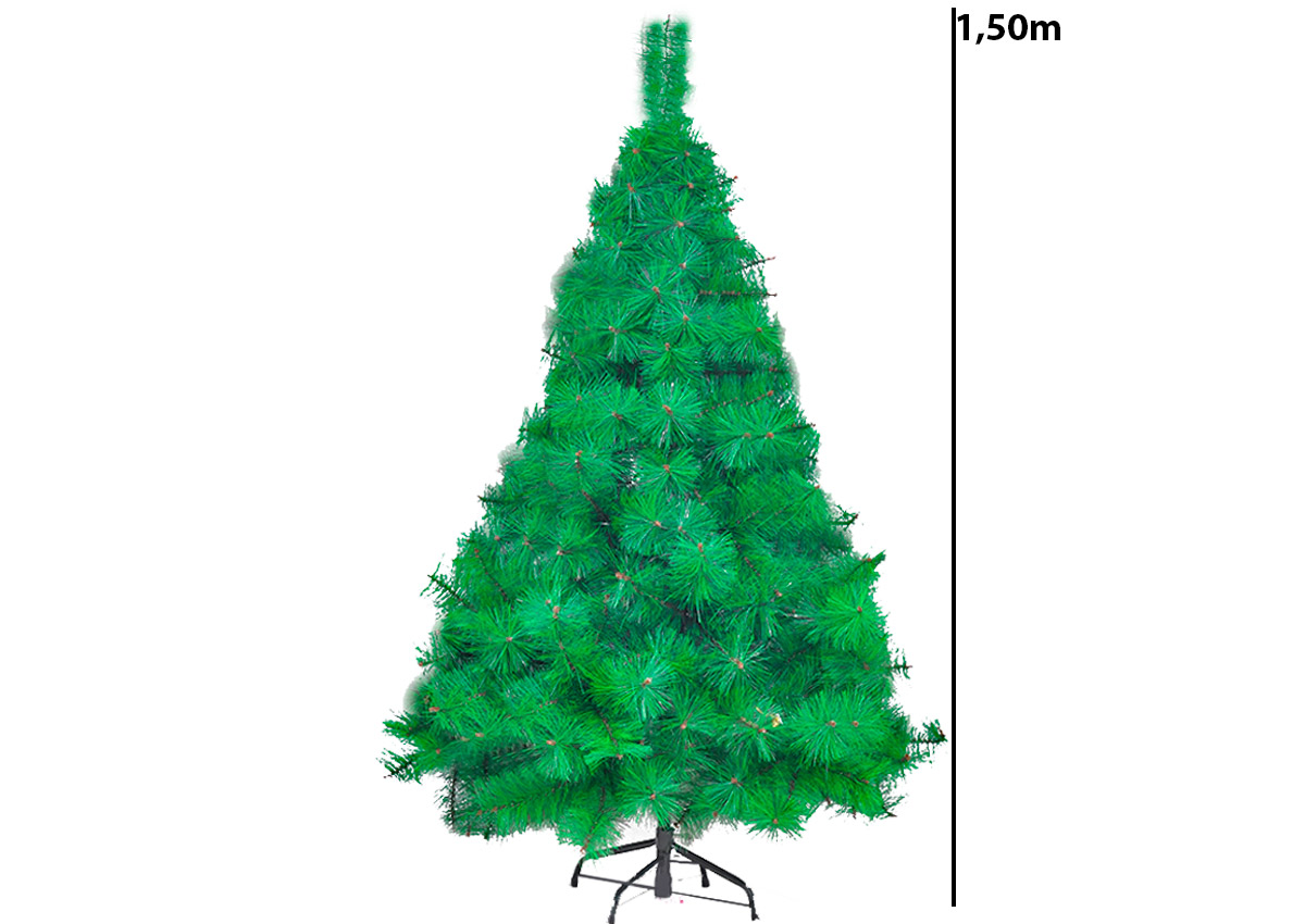 Árvore De Natal Pinheiro Luxo 1,50m Verde Nevada 260 Galhos Chibrali