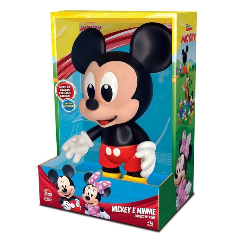 Boneco Vinil Mickey Mouse Baby Lider Brinquedos