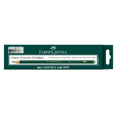 Lápis Preto Faber Castell 9000 6B Profissional Caixa c/12