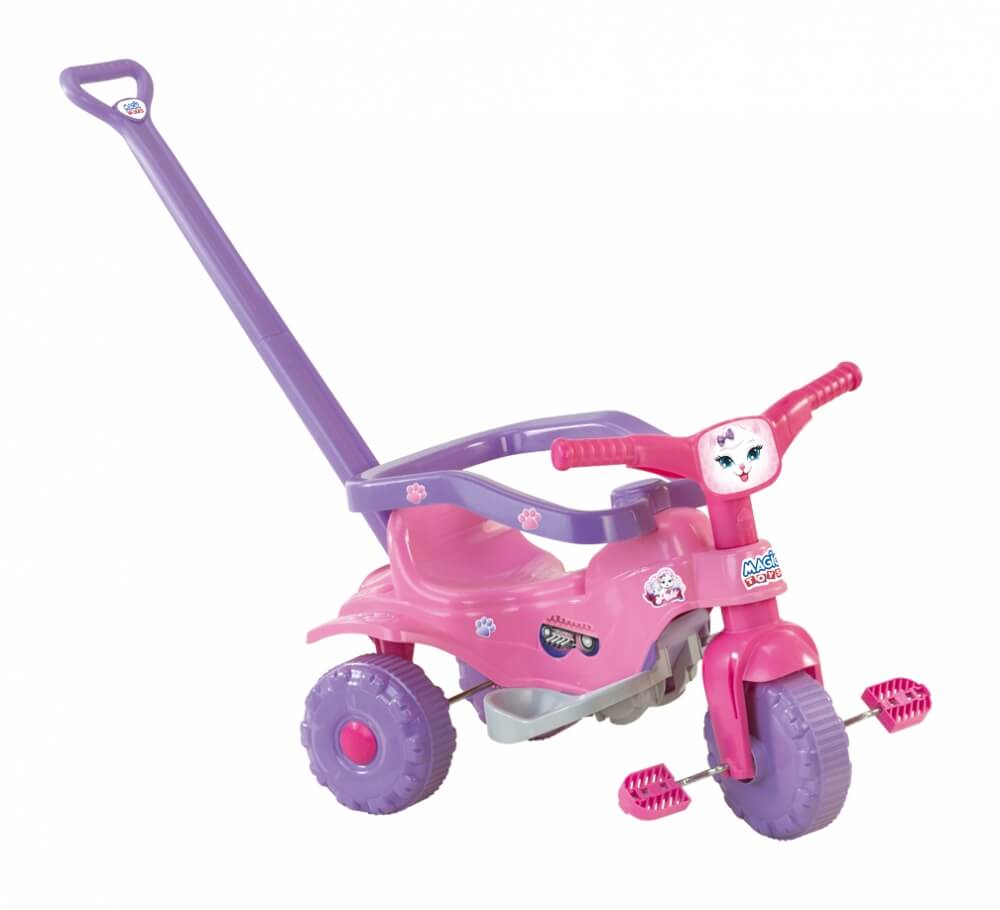 Triciclo Infantil Motoca Tico Tico Pets Rosa - Magic Toys 2811