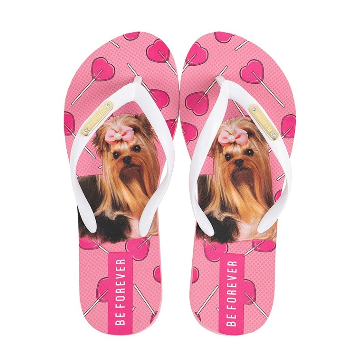 Chinelo Be Forever York Lollipop Rosa Pink Branco