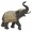 Elefante de Resina Decorativa Marrom com Dourado 26cmx10cmx18cm