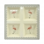 Petisqueira Flamingos de Cerâmica
