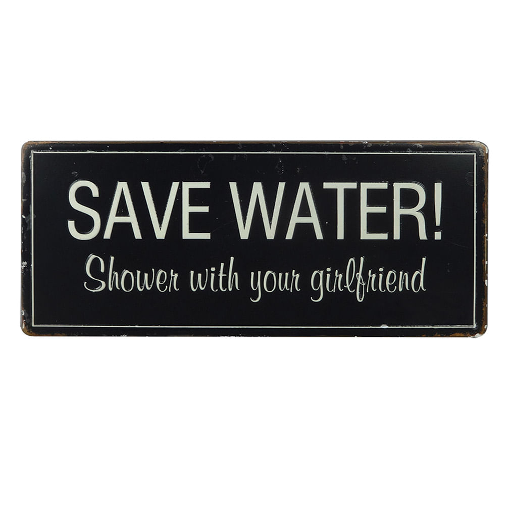 Placa Decorativa De Ferro Save Water