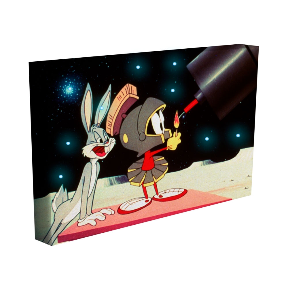 Quadro Tela Com Led Looney Bugs Bunny And Marvin