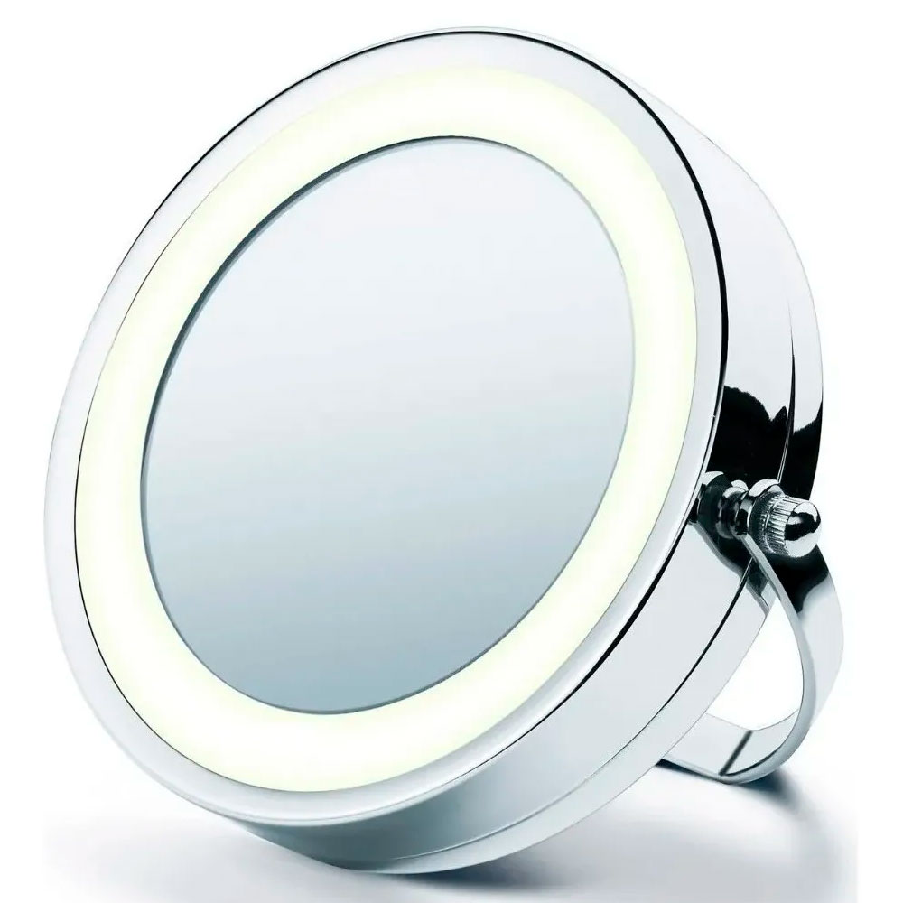 Espelho Articulado Led Dupla Face c/ 5x p/ Maquiar e Barbear