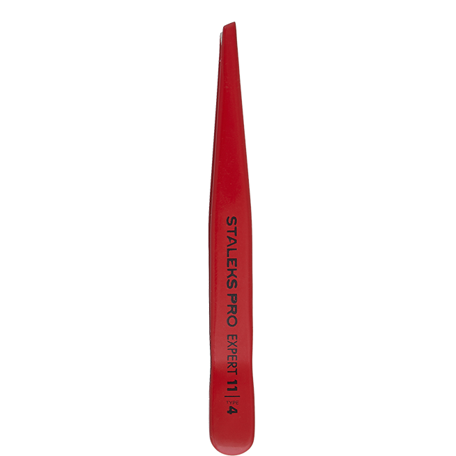 Pinça de Sobrancelha Staleks - Serie Expert 11/4inclinada-red