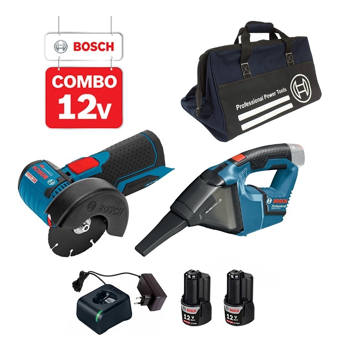 Combo Bosch A Bateria 12v Gws 12v-76 + Gas 12v Com Bateria