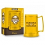 Caneca Gel Temas Futebol e Cerveja Amarelo 300 ml