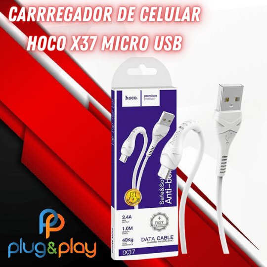 CABO CARREGADOR DE CELULAR HOCO X37 MICRO USB